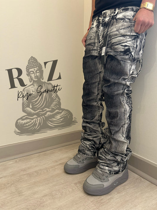 Pantalón De Mezclilla Stacked Skinny Flare Marble Vice